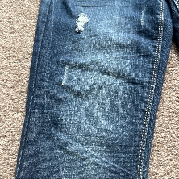 Y2K Almost Famous Distressed Low Rise Blue Denim Bootcut Jeans Juniors Size 9 - Picture 7 of 16